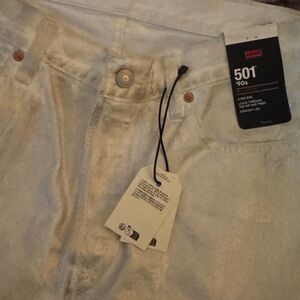 Levi's Metallic Gold Straight-Leg Jeans